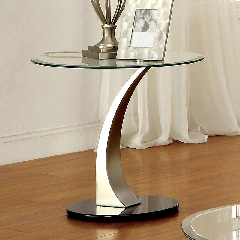 Valo - End Table - Satin Plated / Black - Grand Furniture GA