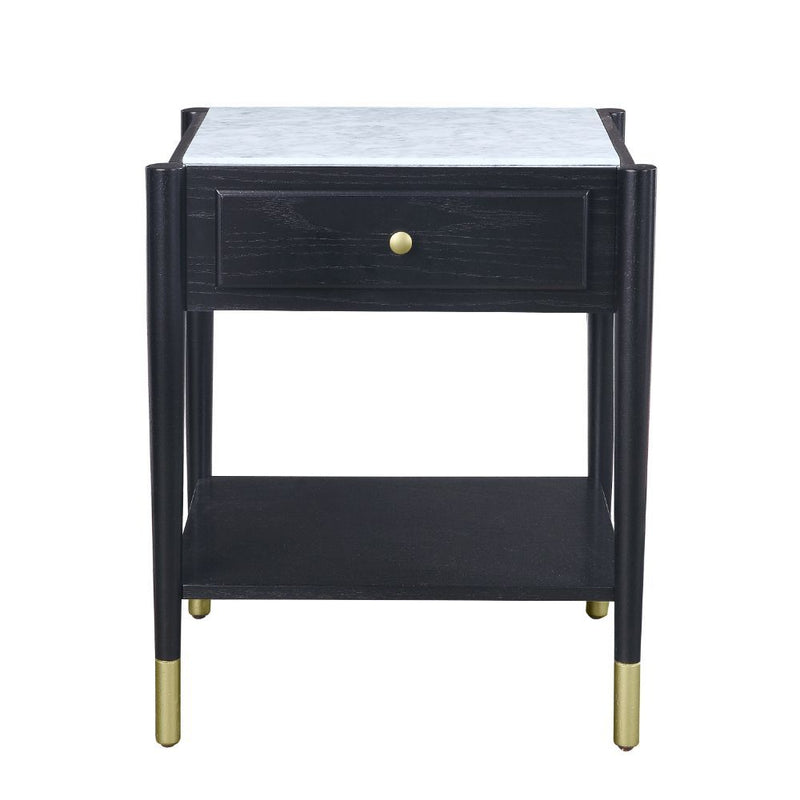 Atalia - End Table - Marble & Black - Grand Furniture GA