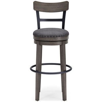 Caitbrook - Gray - Tall Uph Swivel Barstool.