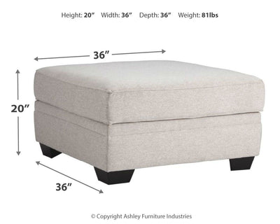 Dellara - Chalk - Ottoman With Storage.