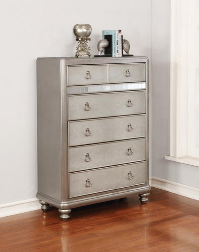 Bling Game - 6-Drawer Chest - Metallic Platinum - Accent Chests - Grand Furniture GA