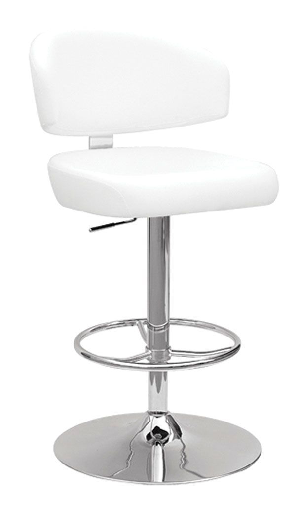 Deka - Stool - White PU & Chrome - Grand Furniture GA