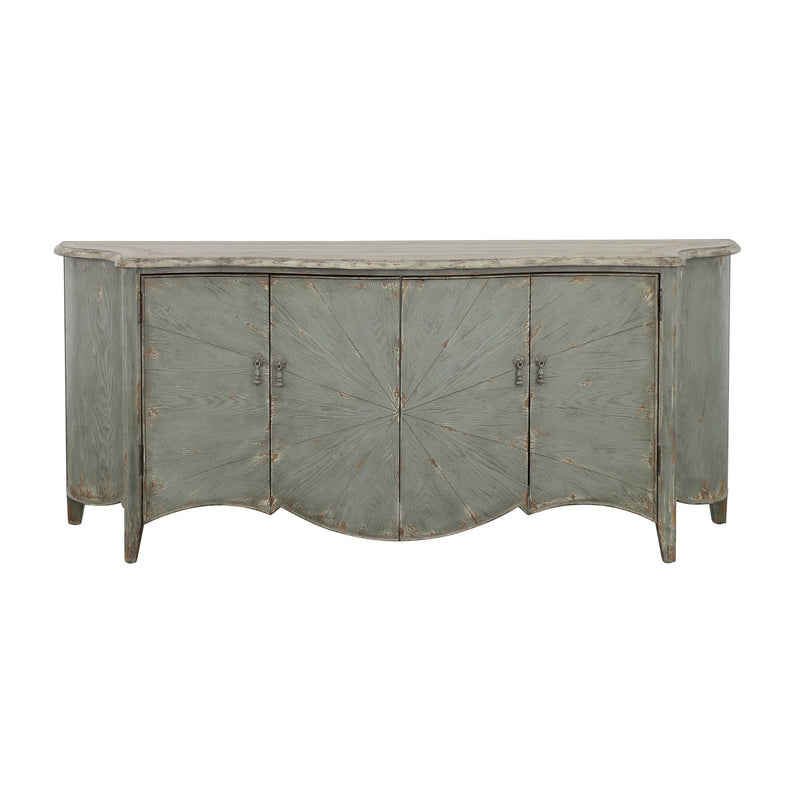 Aged Everly Laurel Green Four Door Credenza.