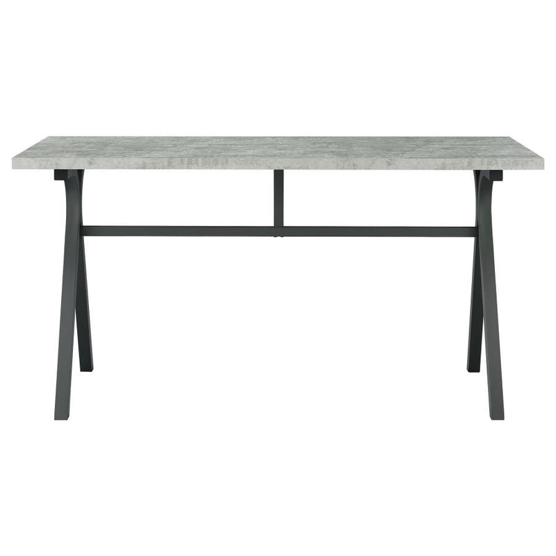 Tatum - Rectangular Writing Desk - Cement and Gunmetal.