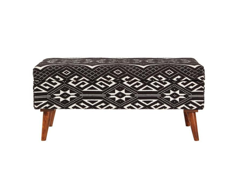 Cababi - Upholstered Storage Bench - Black and White.