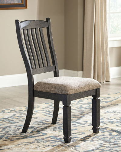 Tyler - Black / Grayish Brown - Dining Uph Side Chair (Set of 2) - Slatback.