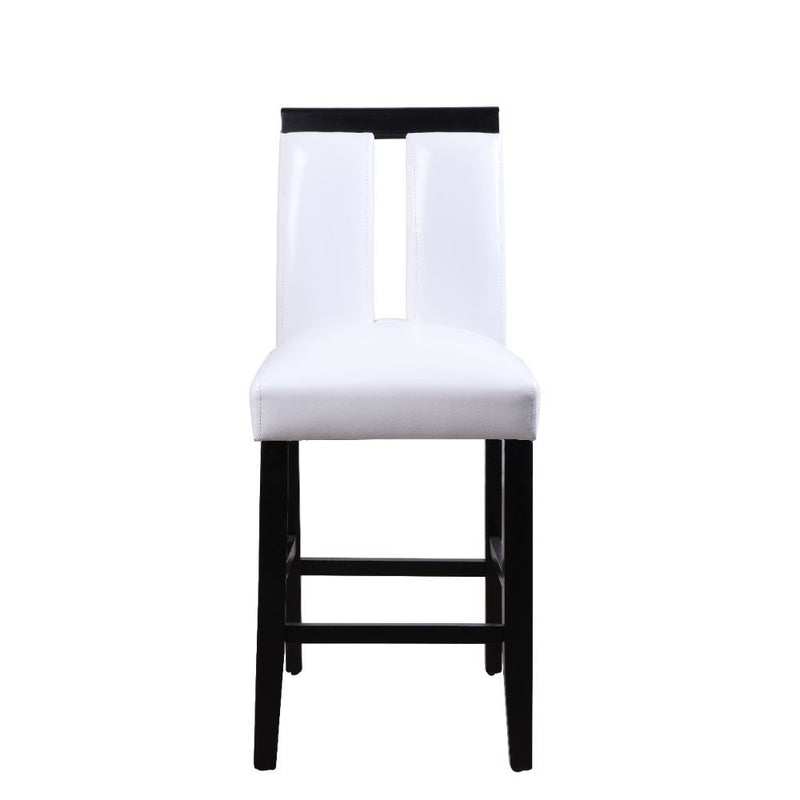 Bernice - Counter Height Chair (Set of 2) - White PU & Black - Grand Furniture GA