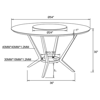 Abby - Round Dining Table With Lazy Susan - White And Chrome - Grand Furniture GA