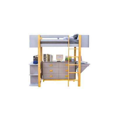 Saiyan - Loft Bed - Gray & Natural - Grand Furniture GA