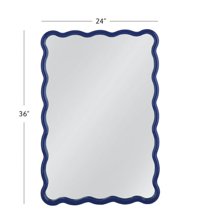 Camellia - Rectangular Wall Mirror - Blue