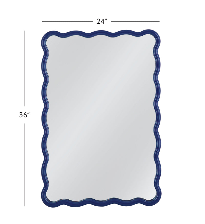 Camellia - Rectangular Wall Mirror - Blue