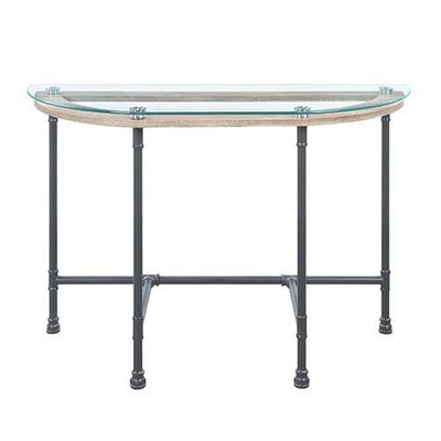 Brantley - Side Table - Clear Glass & Sandy Gray Finish - Grand Furniture GA