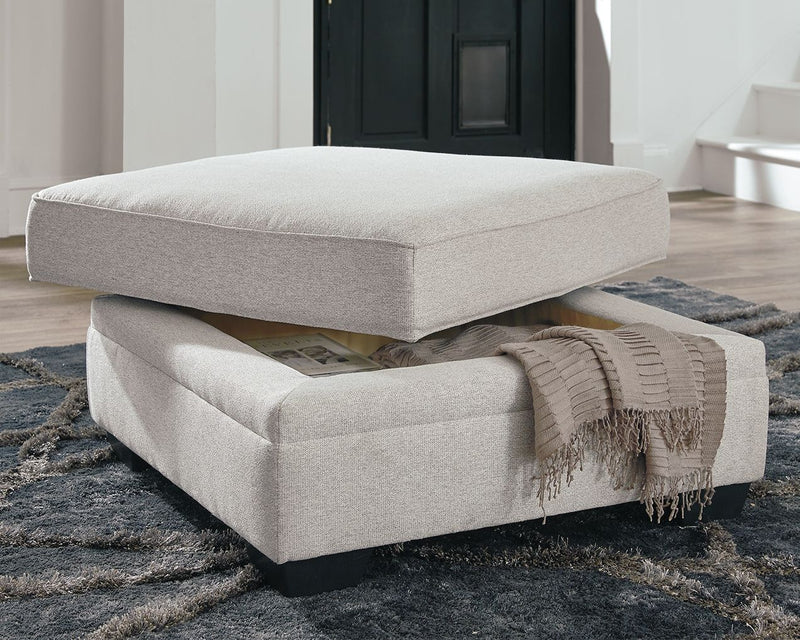 Dellara - Chalk - Ottoman With Storage.