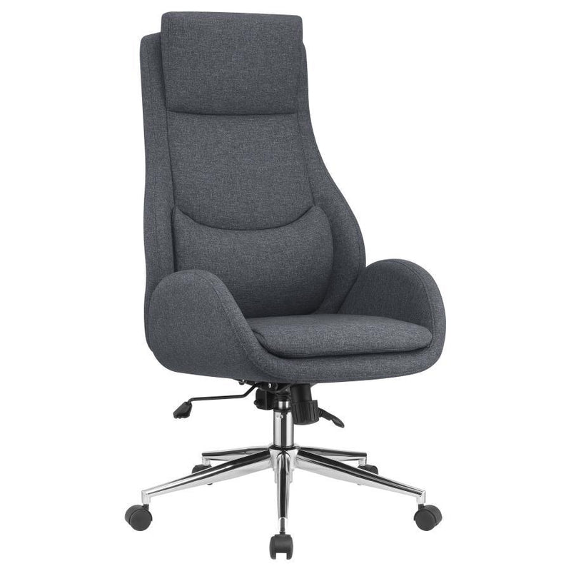 Cruz - Upholstered Office Chair With Padded Seat - Grey and Chrome.