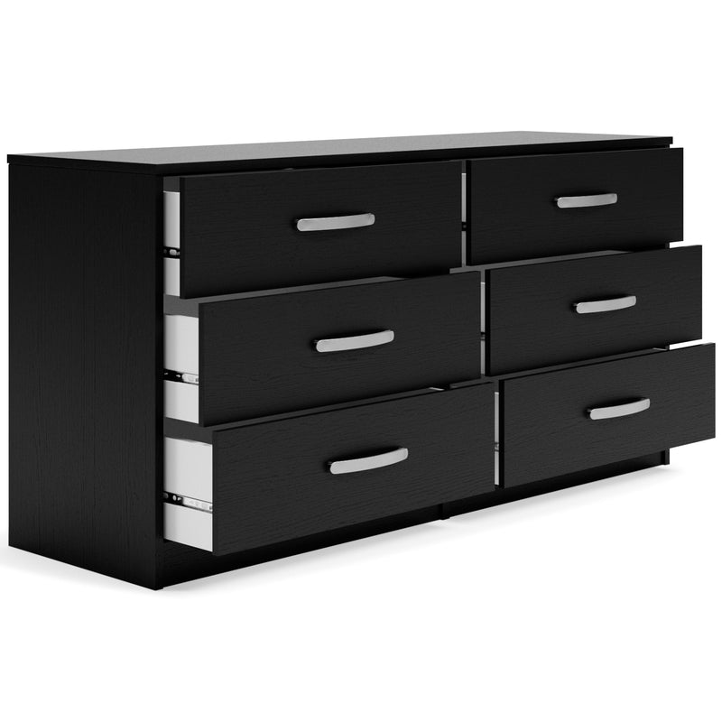 Finch - Black - Six Drawer Dresser - 29&