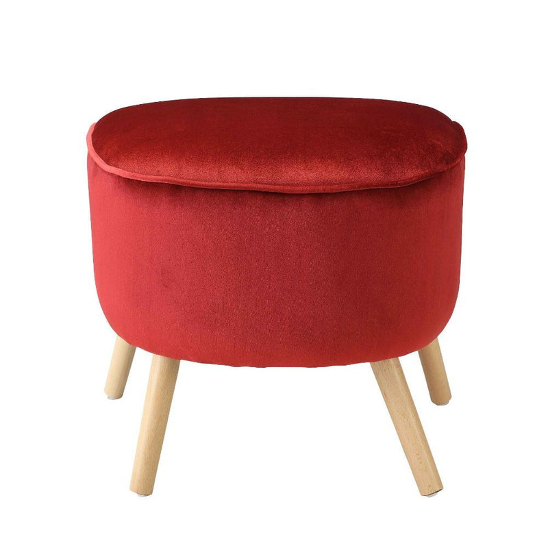 Aisling - Ottoman - Red Velvet - Grand Furniture GA