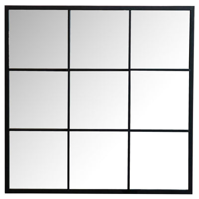 Quetzal - Square Window Pane Wall Mirror - Black - Grand Furniture GA