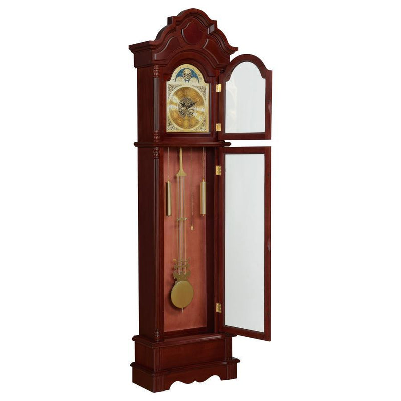 Diggory - Grandfather Clock - Brown Red and Clear.