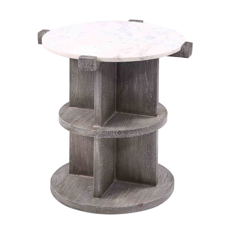 Lakeport - Chairside Table - White & Grey