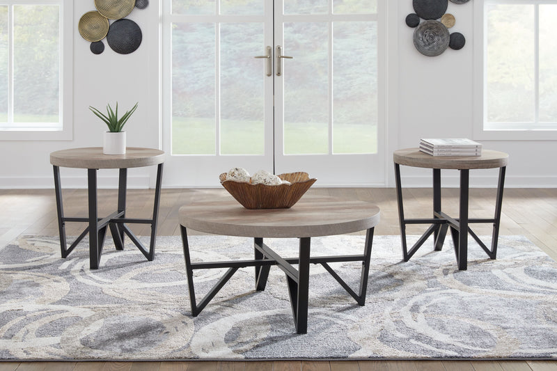 Deanlee - Grayish Brown / Black - Occasional Table Set (Set of 3).