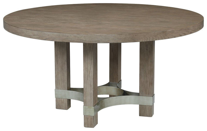 Chrestner - Gray - Round Dining Room Table.