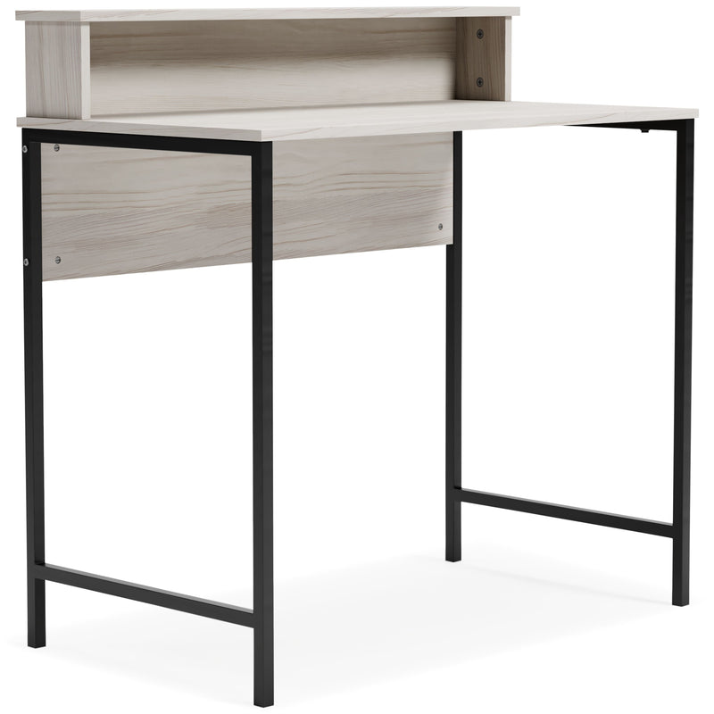 Bayflynn - White / Black - Home Office Desk With Hutch.