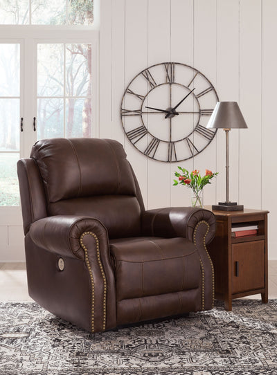 Freyeburg - Walnut - Zero Wall Power Recliner.