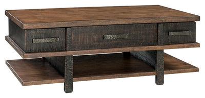 Stanah - Brown / Beige - Lift Top Cocktail Table.