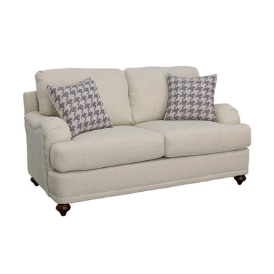 Glenn - Recessed Arms Loveseat - Light Grey.