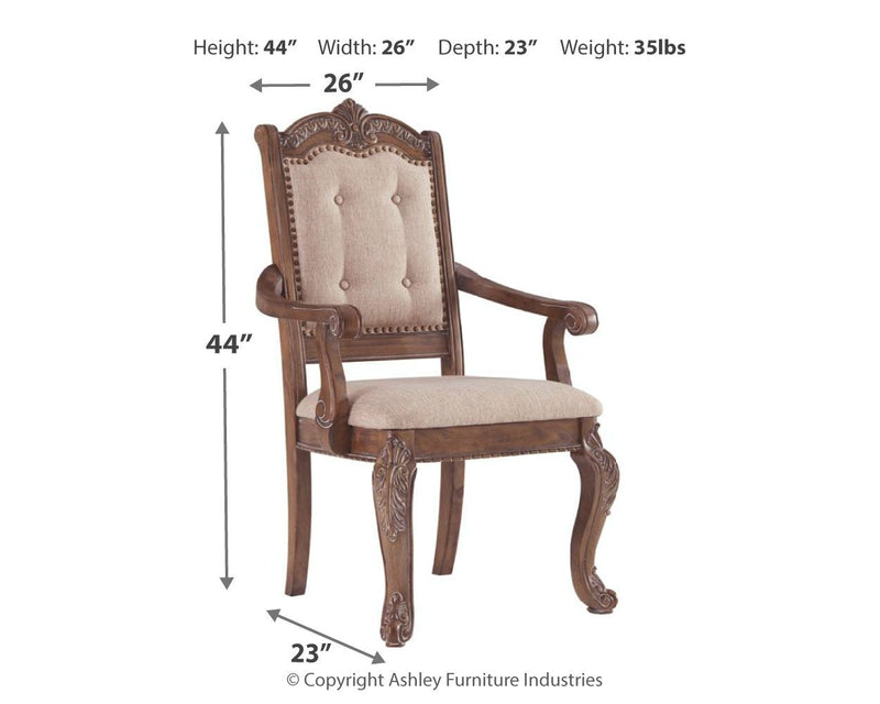Charmond - Brown - Dining Uph Arm Chair (Set of 2)