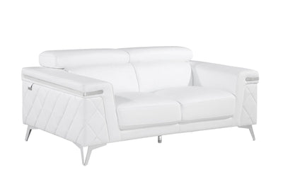 1140 - Top Grain Italian Leather Loveseat.