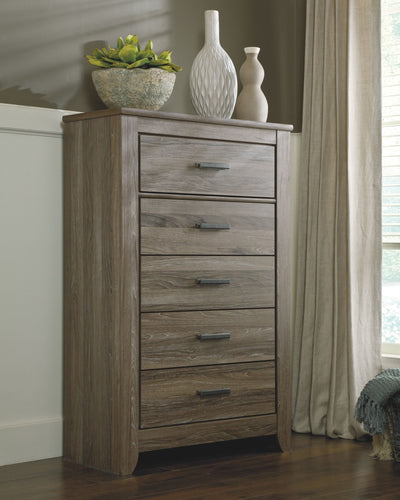 Zelen - Warm Gray - Five Drawer Chest - Grand Furniture GA