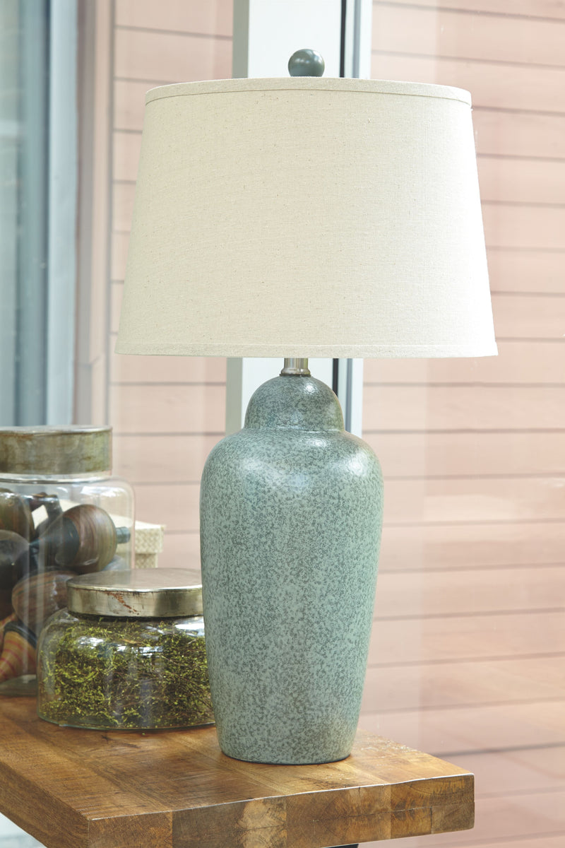 Saher - Green - Ceramic Table Lamp  - Earthy Ceramic.