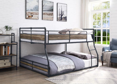 Cordelia - Bunk Bed - Antique Oak, Sandy Black & Dark Bronze Hand-Brushed Finish - Grand Furniture GA