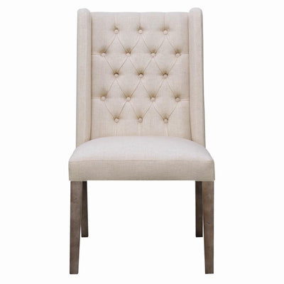 Bexley - Tufted Side Chairs (Set of 2) - Dark Brown and Beige.