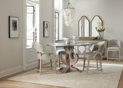 Boheme - Ascension 60" Zinc Round Dining Table.