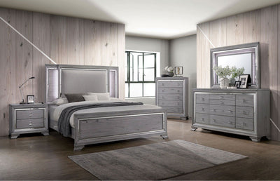 Alanis - Eastern King Bed - Light Gray