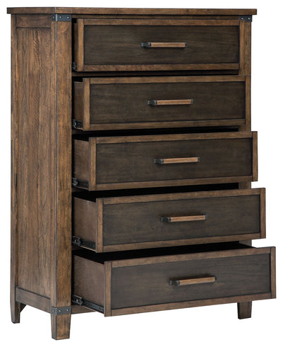 Wyattfield - Brown / Beige - Five Drawer Chest.