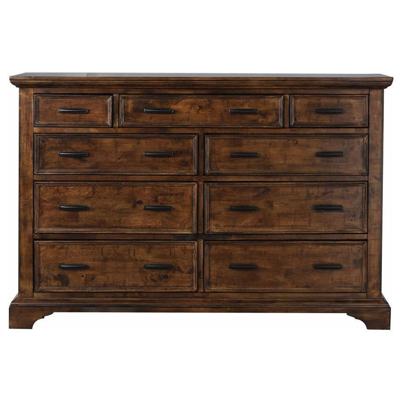 Elk Grove - 9-Drawer Dresser With Jewelry Tray - Vintage Bourbon.