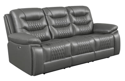 Flamenco - Tufted Upholstered Power Sofa - Charcoal.