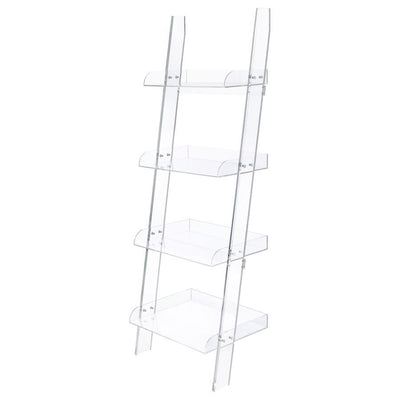 Amaturo - 4-Shelf Ladder Bookcase - Clear - Grand Furniture GA