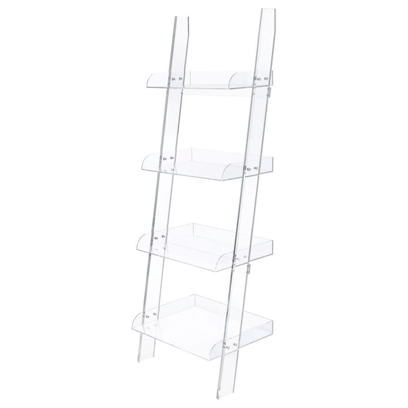 Amaturo - 4-Shelf Ladder Bookcase - Clear - Grand Furniture GA