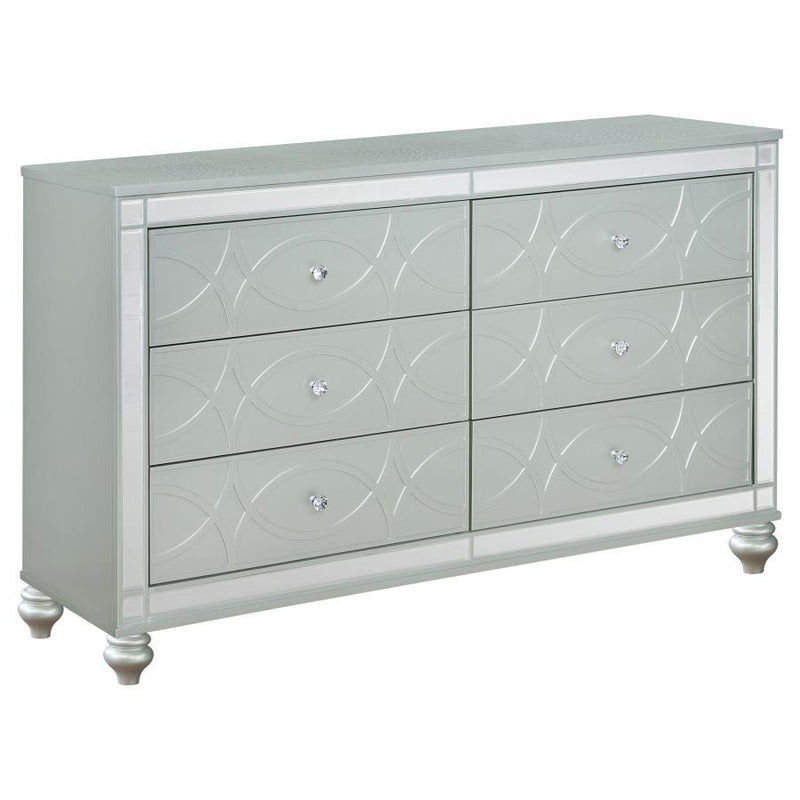 Gunnison - 6-Drawer Dresser - Silver Metallic - Grand Furniture GA