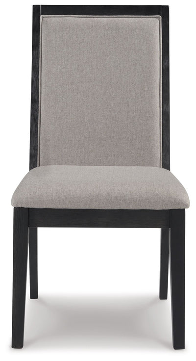 Foyland - Light Gray / Black - Dining Uph Side Chair (Set of 2).