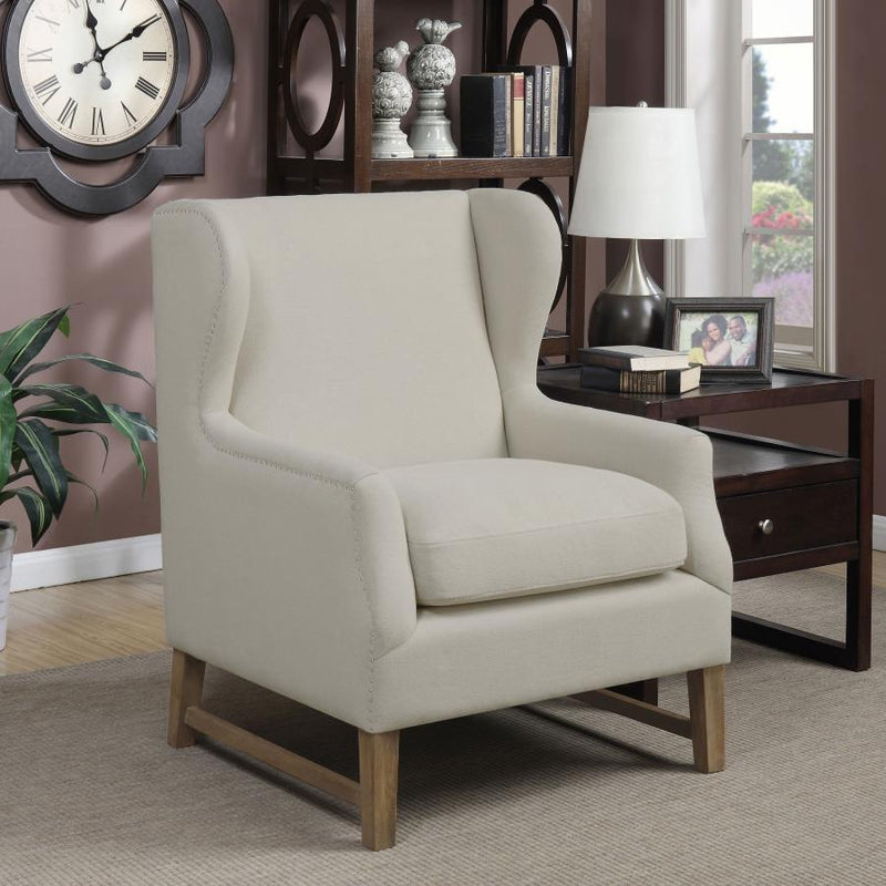 Fleur - Wing Back Accent Chair - Cream.