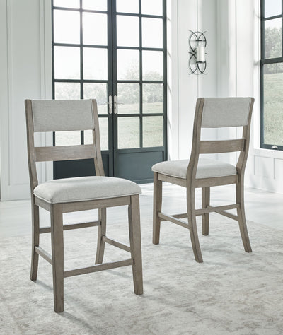 Moreshire - Bisque - Upholstered Barstool (Set of 2)