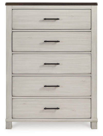 Darborn - Gray / Brown - Five Drawer Chest.