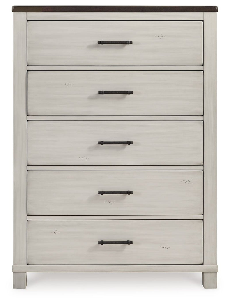 Darborn - Gray / Brown - Five Drawer Chest.