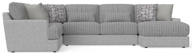 Titan - 3 Piece Sectional With Comfort Coil Seating And 9 Included Accent Pillows (Right Side Facing Chaise) - Moonstruck