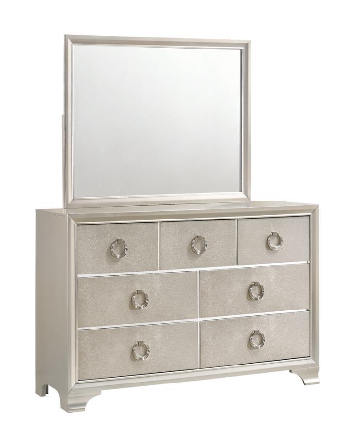 Salford - Rectangular Dresser Mirror - Metallic Sterling.